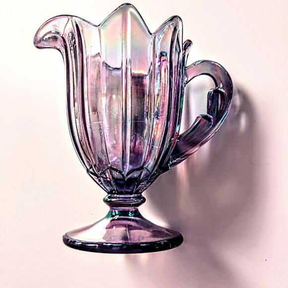 VTG FENTON Lavender Iridescent Art Glass ~ Petal Design 5" Creamer Pitcher *Read - Picture 6 of 12
